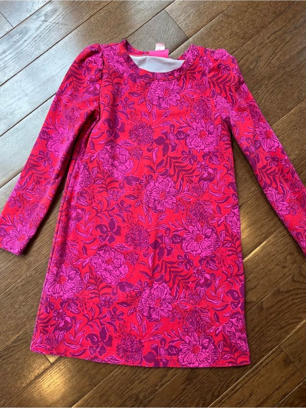 Lilly Pulitzer Hot Pink & Magenta Floral Long Sleeve Dress